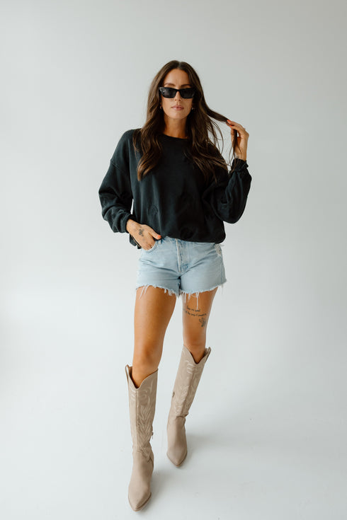 Iowa Ritter Repeat Lantern Sleeve Crew